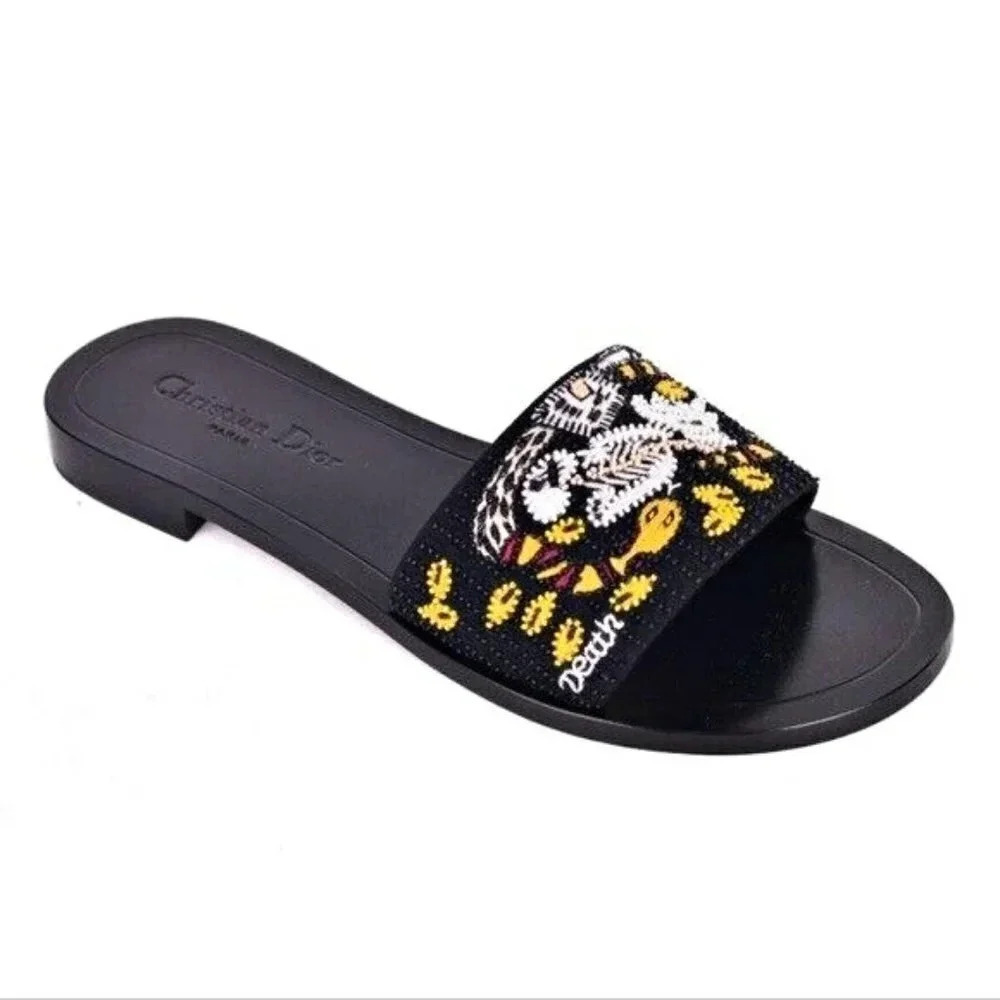 Christian Dior Women's Tarot Slide Death Embellished Sandals Size 36 IT ($1,190)